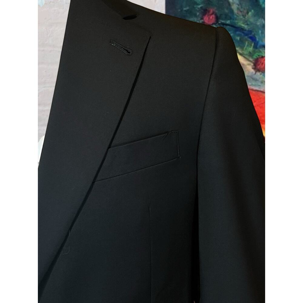 Vintage Hart Schaffner Marx 42R 34x27.5 Classic Solid Black Quality Suit - Picture 5 of 16